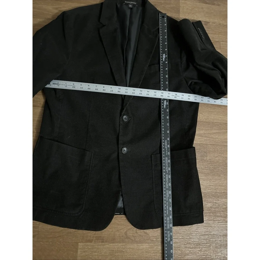 Banana Republic Mens Corduroy Blazer 44R Slim Fit Black Sport Coat Preppy Casual